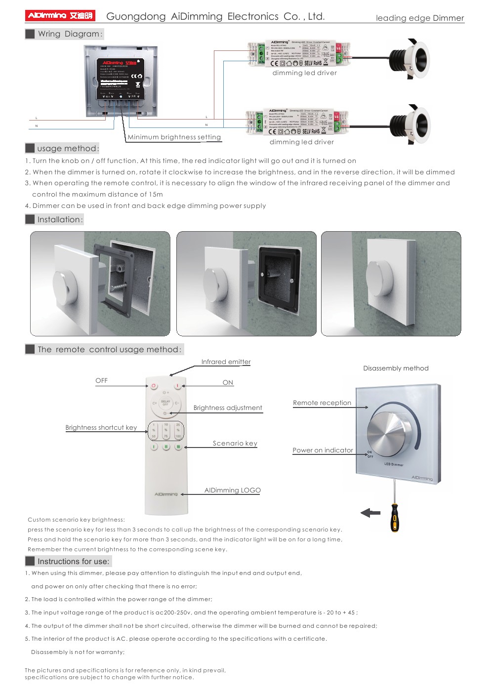 Triac LED Dimmer PE386